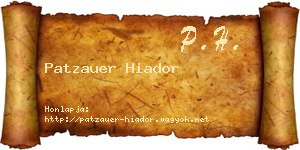Patzauer Hiador névjegykártya